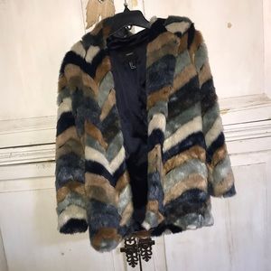 Multicolor Faux Fur coat